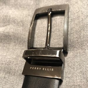 Perry Ellis Portfolio Zeus Etched Buckle Belt, 36